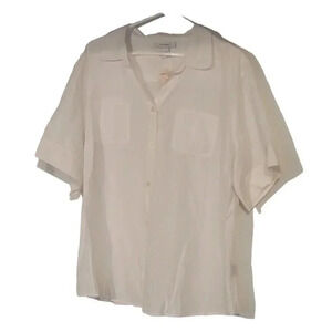 NWT Dressbarn Women's Designer Short-Sleeve White Blouse Shirt Sz. 3X, 60%rayon